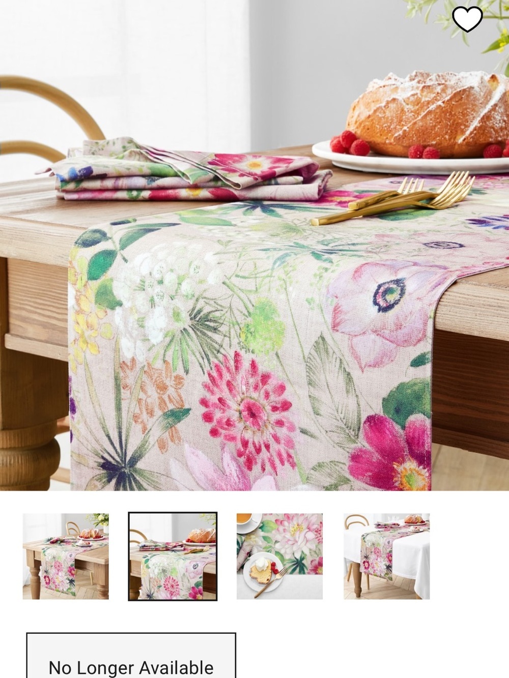 Williams Sonoma la vie en rose table runner spring summer floral